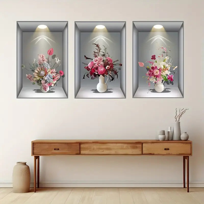 LOT DE 3 AUTOCOLLANTS 3D